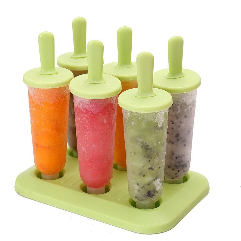 Union Source  Household Reusable Kitchen Accessories Summer Food Grade DIY  6 Piece Ice Pop Molds Maker