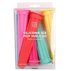 DIY BPA Free  6pcs colorful silicone ice cream tubes popsicle mold/ lolly mould