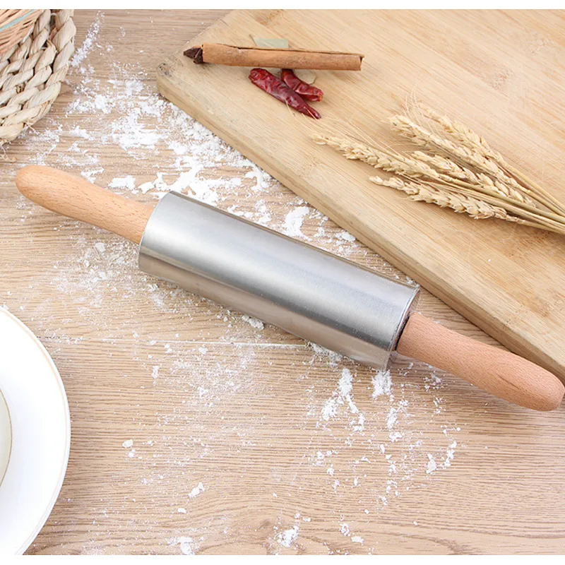 Union Source Eco-friendly Kitchen Utensil Stainless Steel Rolling Pin For Baking
