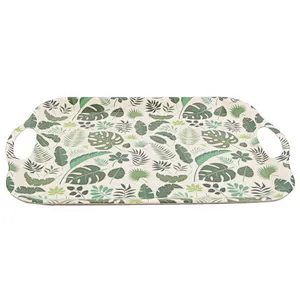 Russia Market Kitchen Accessories Carton Printing Bamboo Food Serving Tray With Handles/Union Source