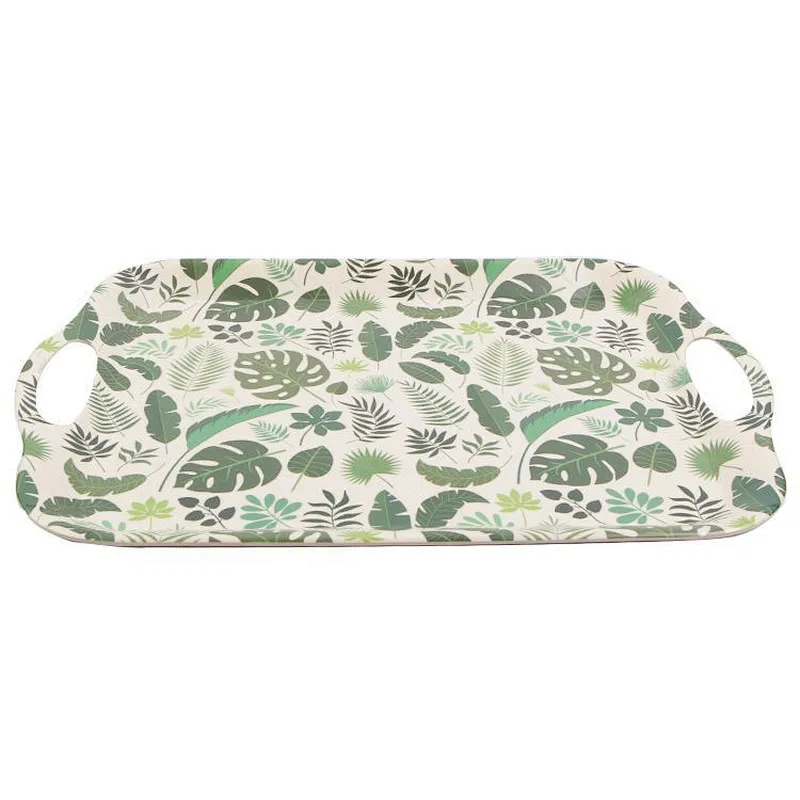 Russia Market Kitchen Accessories Carton Printing Bamboo Food Serving Tray With Handles/Union Source