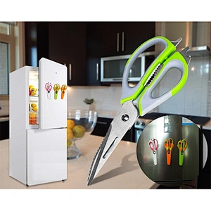 Multifunction plastic cap stainless steel Kitchen shears/scissor with magnetic case
