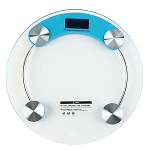 Union Source multifunction tempered glass electronic smart round personal bathroom weighing scales