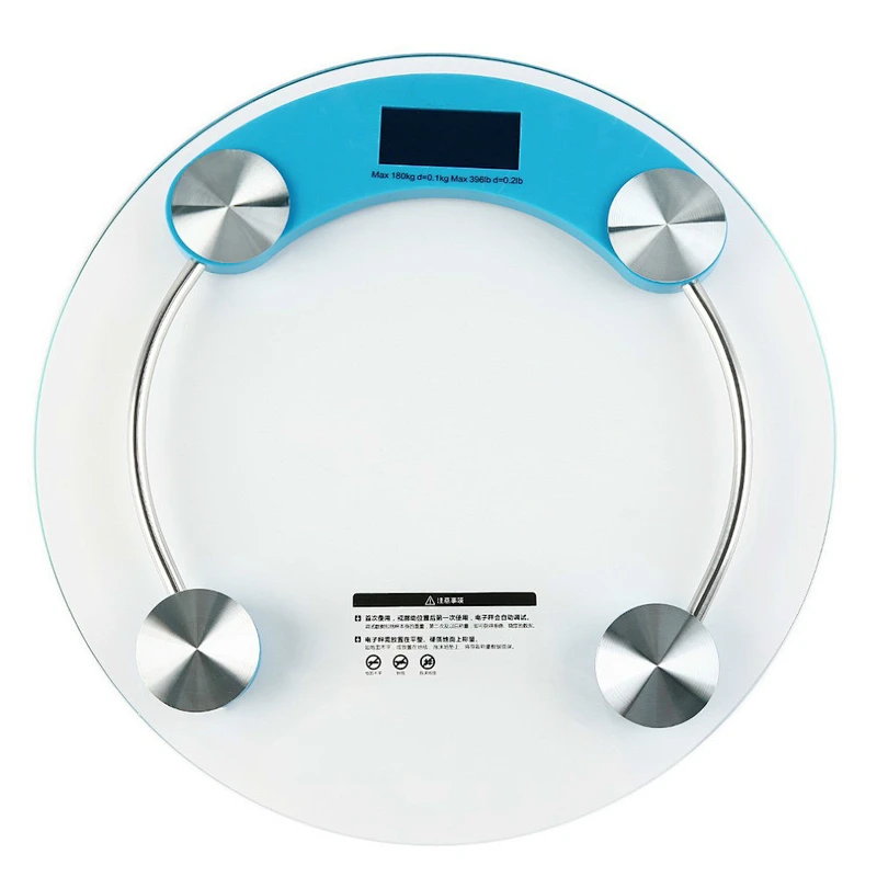Union Source multifunction tempered glass electronic smart round personal bathroom weighing scales