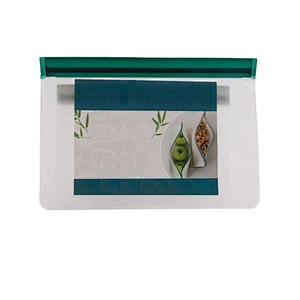 2pcs set leakproof reusable stand up zip translucent frosted peva food storage bag