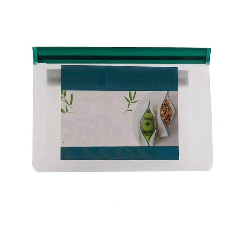 2pcs set leakproof reusable stand up zip translucent frosted peva food storage bag