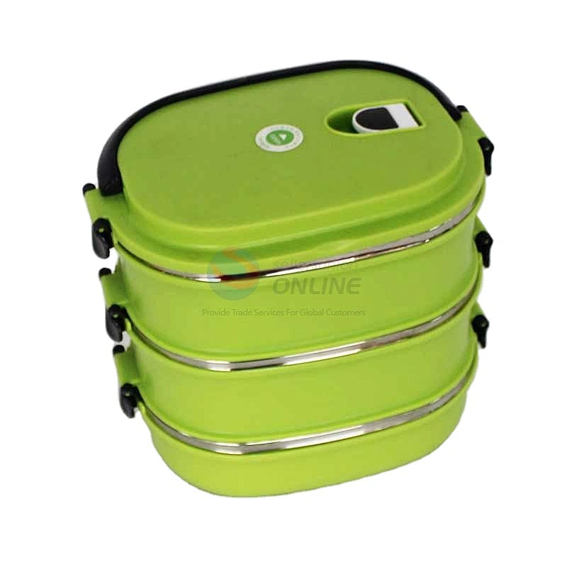 Fashion Cheap 3 Layer Heat Insulation Microwave Food Container Insulated Lunch Box Thermal For Student Adult
