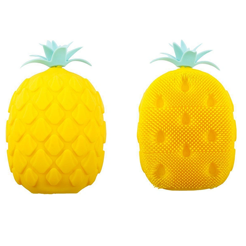 wholesale security durable  lovely pineapple-shaped silicone kitchen brush