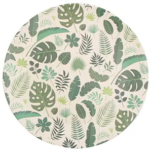 Union Source 2020 Natural Bamboo Kids Plates Biodegradable Round Fiber Plate