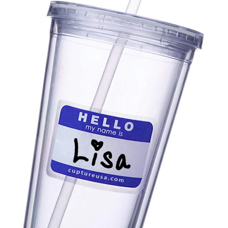 24oz Double Wall Insulate Reusable Travel Ice Coffee Mugs Transparent Plastic Tumblers With Straw And Lid In Bulk