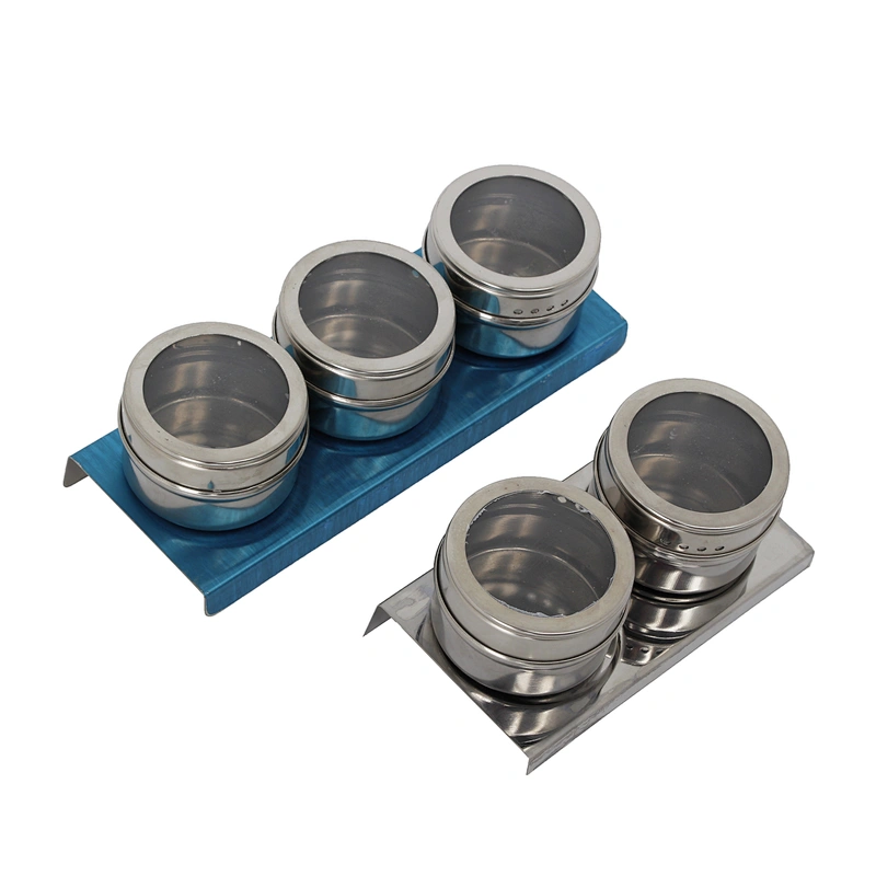 Household kitchen salt and sugar condiment sets stainless steel spice rack organizer