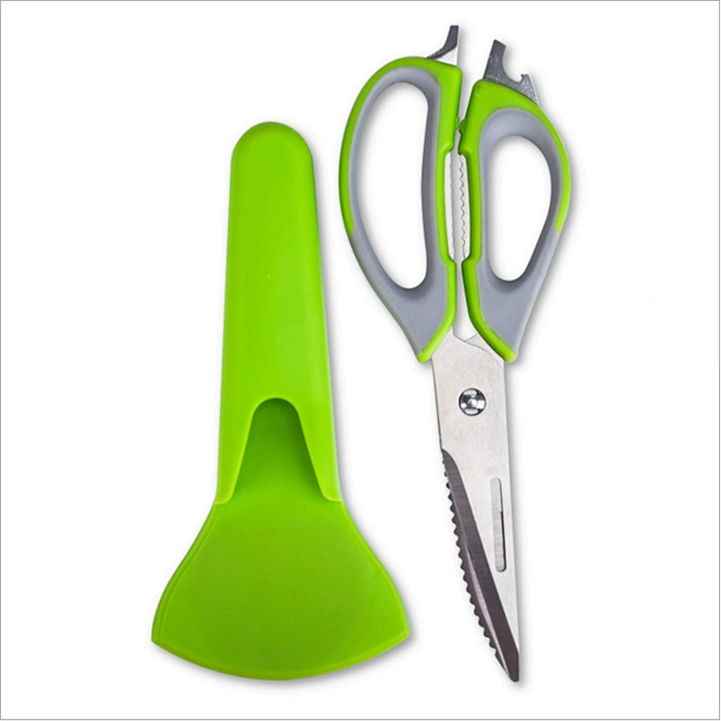 Multifunction plastic cap stainless steel Kitchen shears/scissor with magnetic case