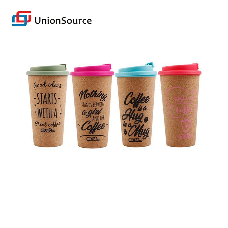 custom logo 450ml takeaway pp plastic reusable coffee cup with cork lid