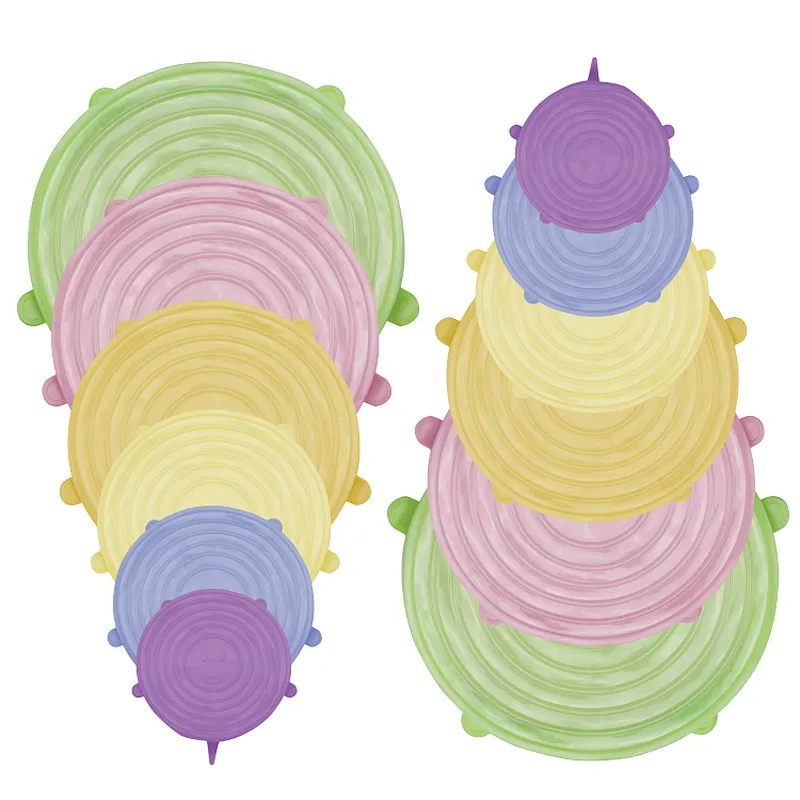 Wholesale 12 pcs reusable durable food cover stretch silicone  lids set