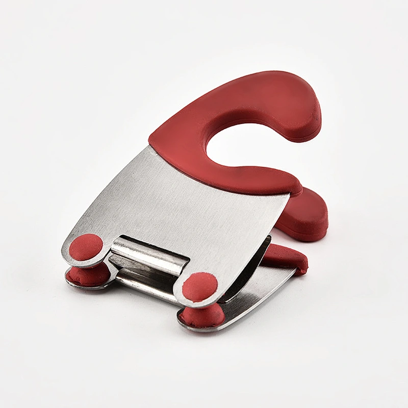 Cook Utensil Stainless steel Spoon rest Pot Clip with silicone handle