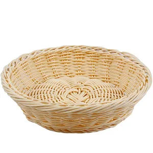 Wholesale  fashion handmade PP material woven storage basket round  household
