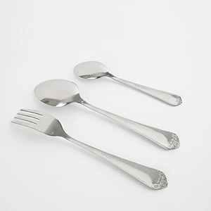 Factory Direct Sales cheap modern stainless steel fork spoon serving flatware set for Hotel Restaurant