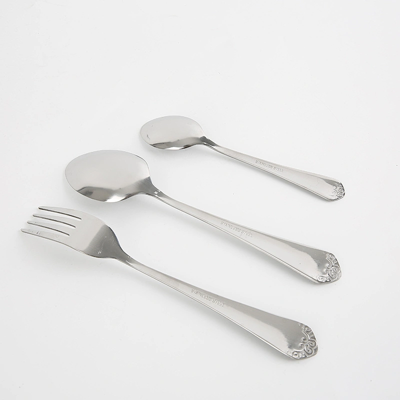 Factory Direct Sales cheap modern stainless steel fork spoon serving flatware set for Hotel Restaurant