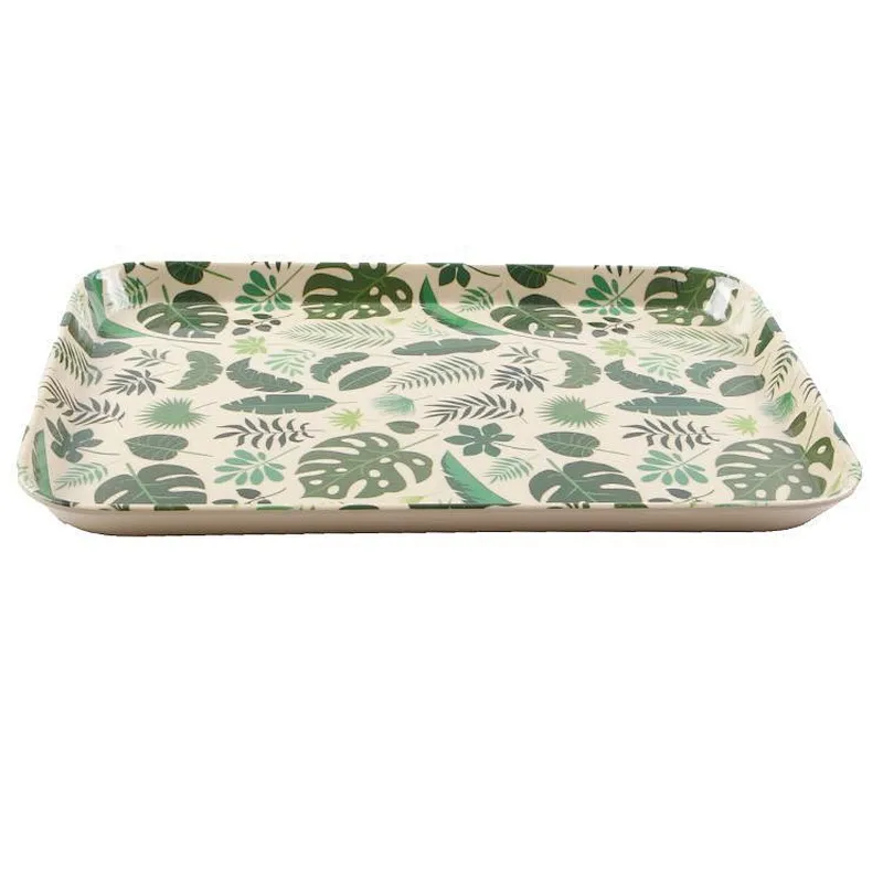 Union Source Pattern Bamboo Serving Fiber Tray Bamboo Plate/Yiwu Agent Bamboo Food Tray