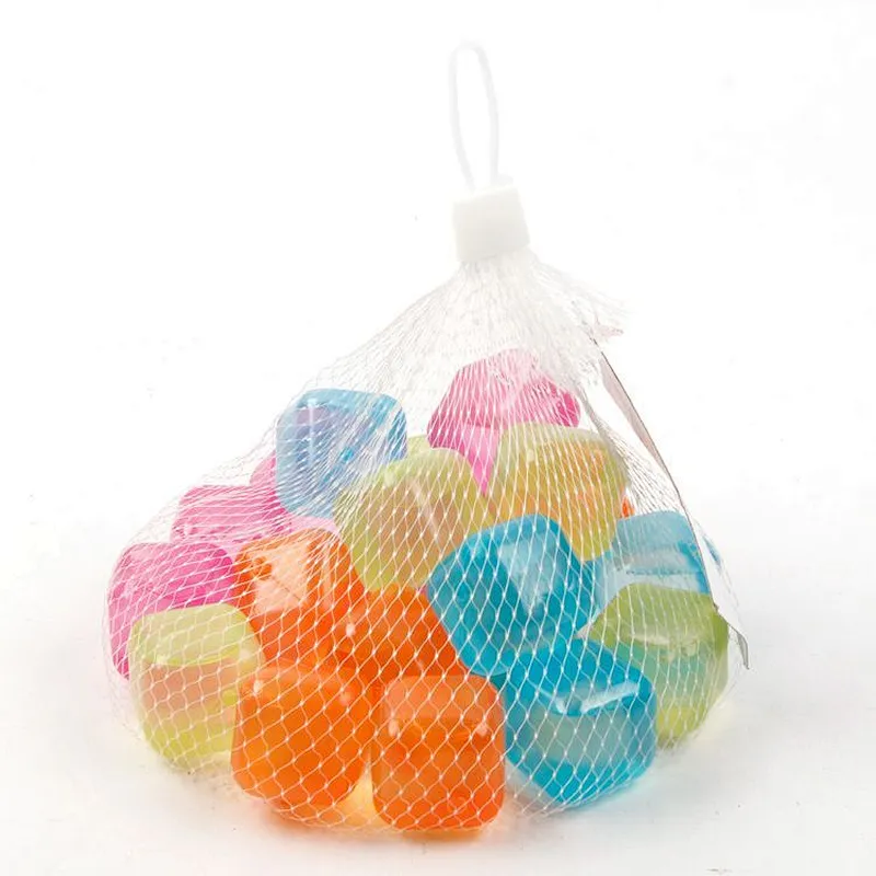 Colorful BPA free reusable Frosted PE Plastic 20 Pcs ice cube set wholesale