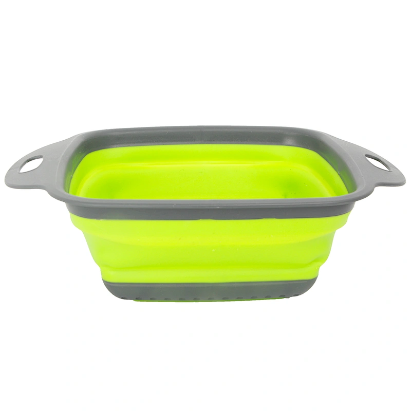 Union source factory price square silicone plastic kitchen folding vegetable drain basket bowl