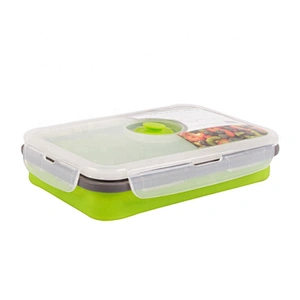 Microwaveable Food Grade Portable Silicone Foldable Lunch Box