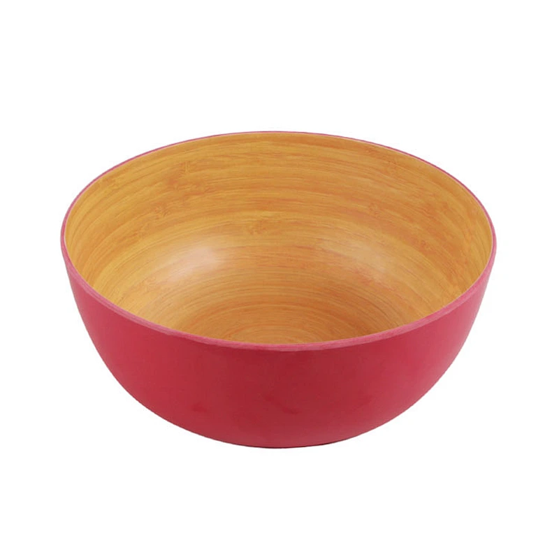 Best selling eco friendly round bamboo fibre fruit salad bowl set