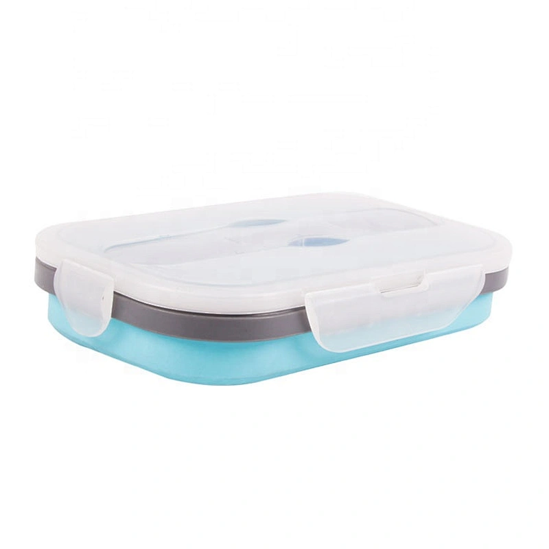 Microwaveable Food Grade Portable Silicone Foldable Lunch Box