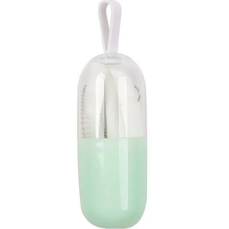 New Product Ideas Portable Eco Friendly Collapsible Silicone Drinking Reusable Straw with brush