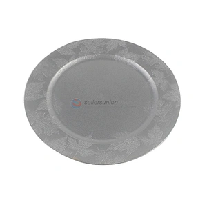 Best Quality Round Floral Design Baking Silver Gray Ceramic Porcelain Shafing Dishes Plates