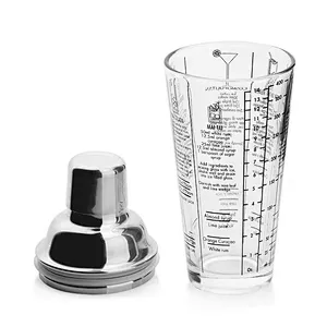 Union Source 400ml Custom print bartender tool stainless steel glass cocktail shaker