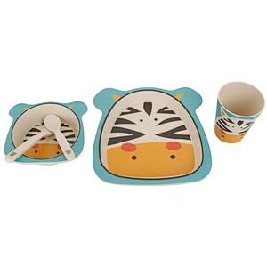Union Source high quality cheap bamboo fiber baby kids cutlery dinnerware set with cup fork and spoon