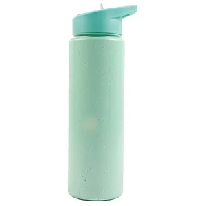 China Manufacturer single wall Portable Reusable sport wheat straw plastic Travel water bottle with straw