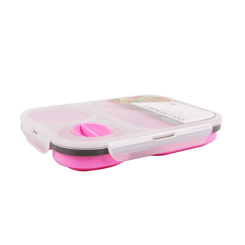Factory Price New Design Collapsible Silicone Thermal Lunch Boxes Bento Lunch Box
