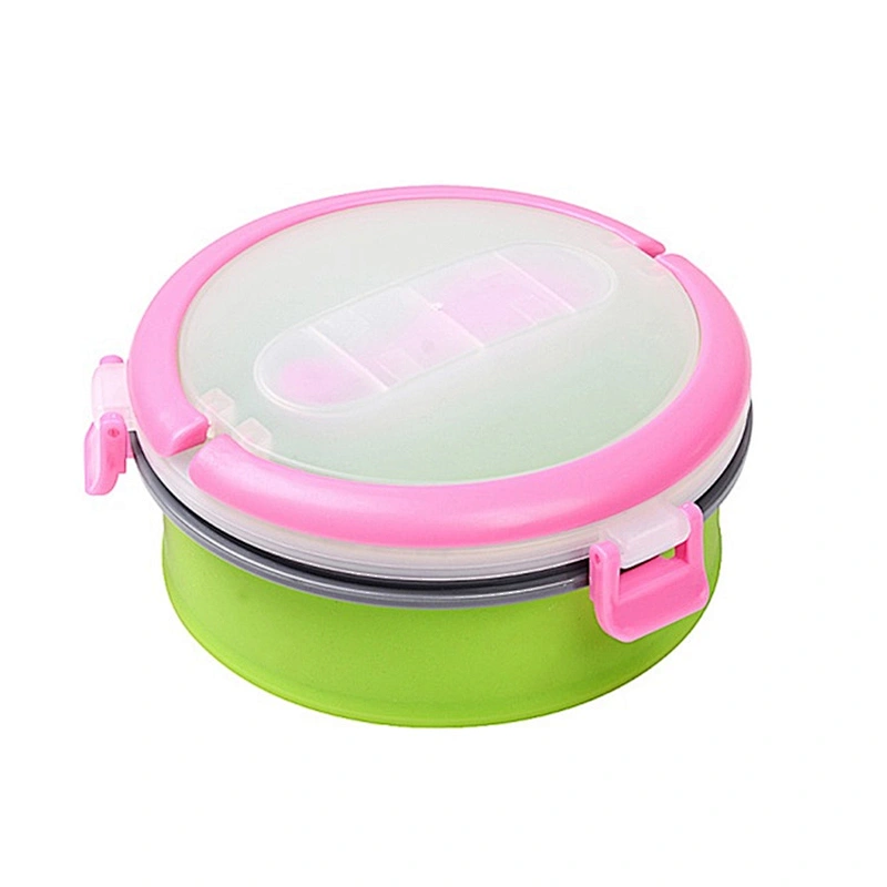 Save Space airtight food storage  silicone foldable Bento Lunch Box with lock lid