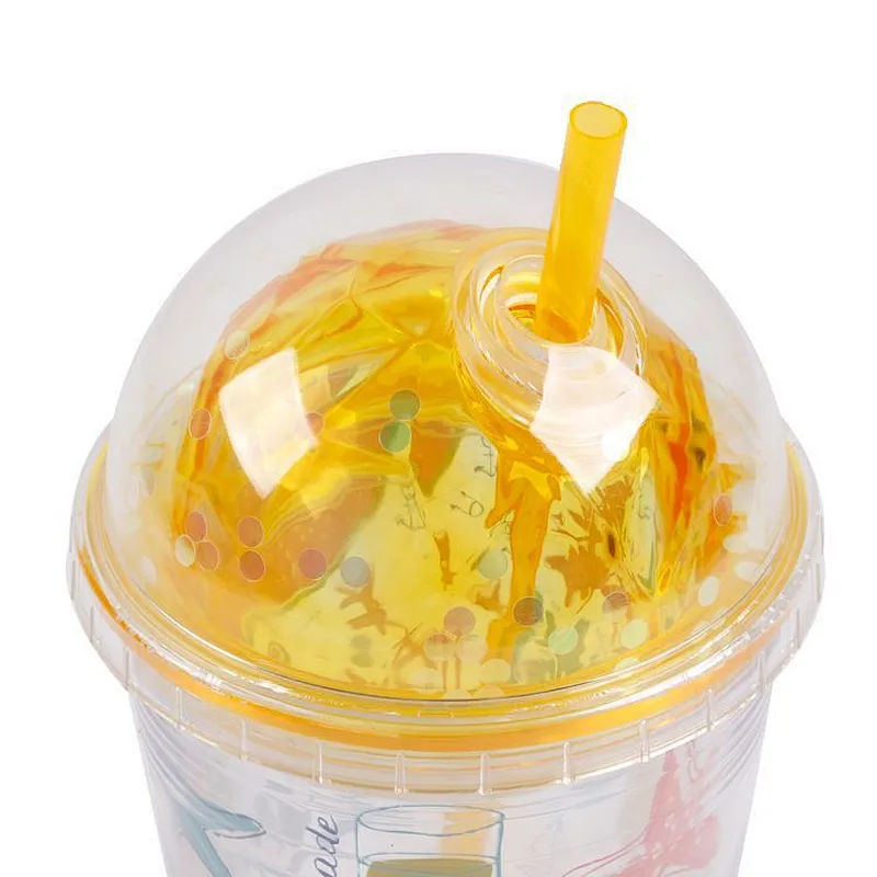 kids soft clear  cute plastic tumbler mini drinking water bottles with straw