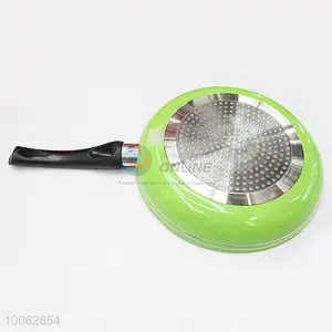 7Pieces/Set Household Colourful Coating Aluminum Wok Pan Frying Pan With Curved Handle