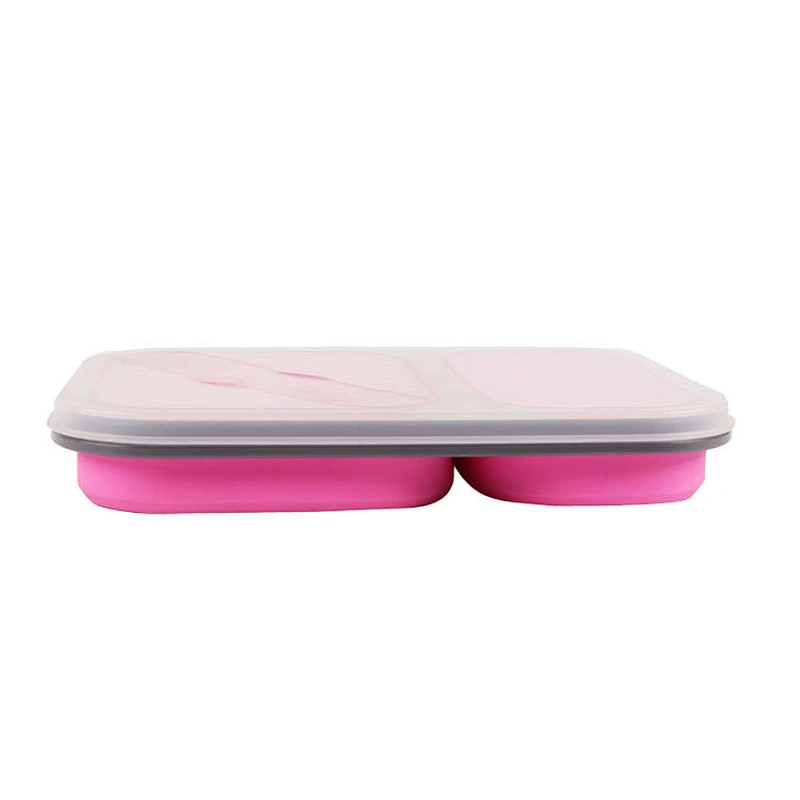 Bpa Free Silicone Folding Leak Proof Collapsible Silicone Airtight Food Bento Lunch Box