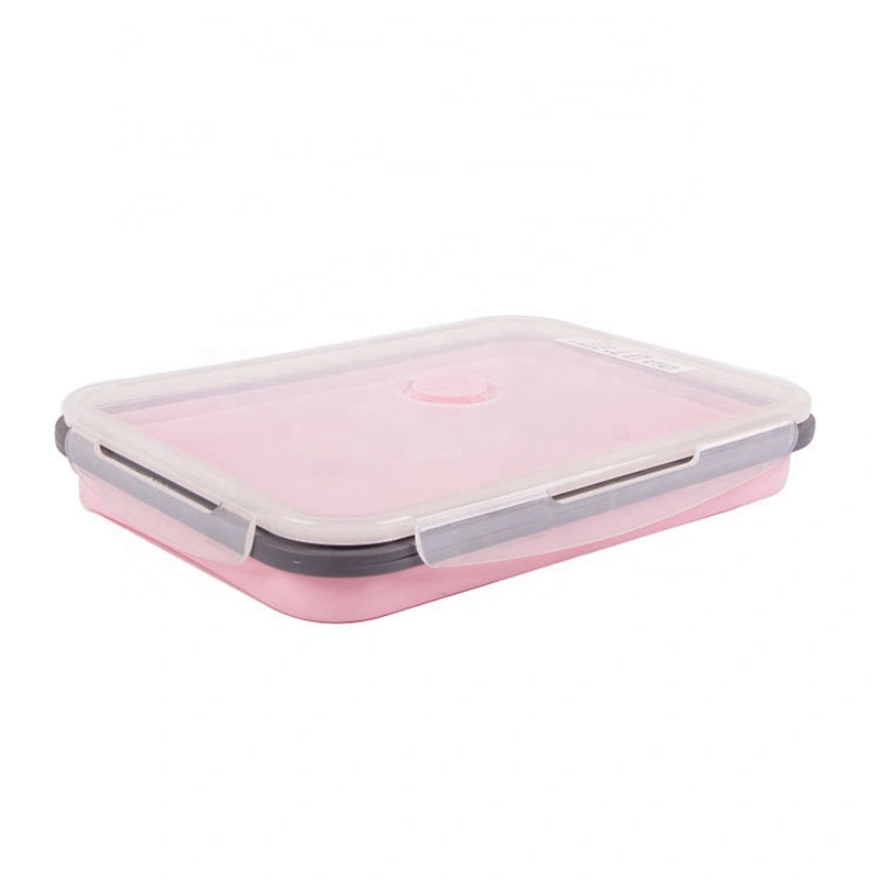 Microwaveable Food Grade Portable Silicone Foldable Lunch Box