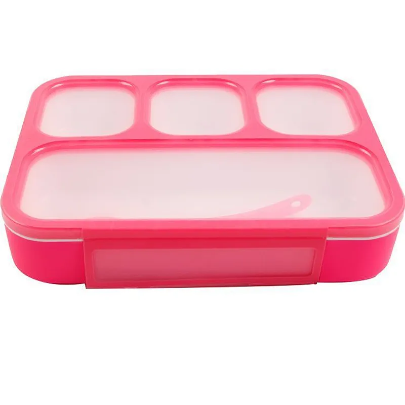 Union Source  Custom Printed Portable Eco Friendly 4 compartments leakproof bento lunch box for kids and adults
