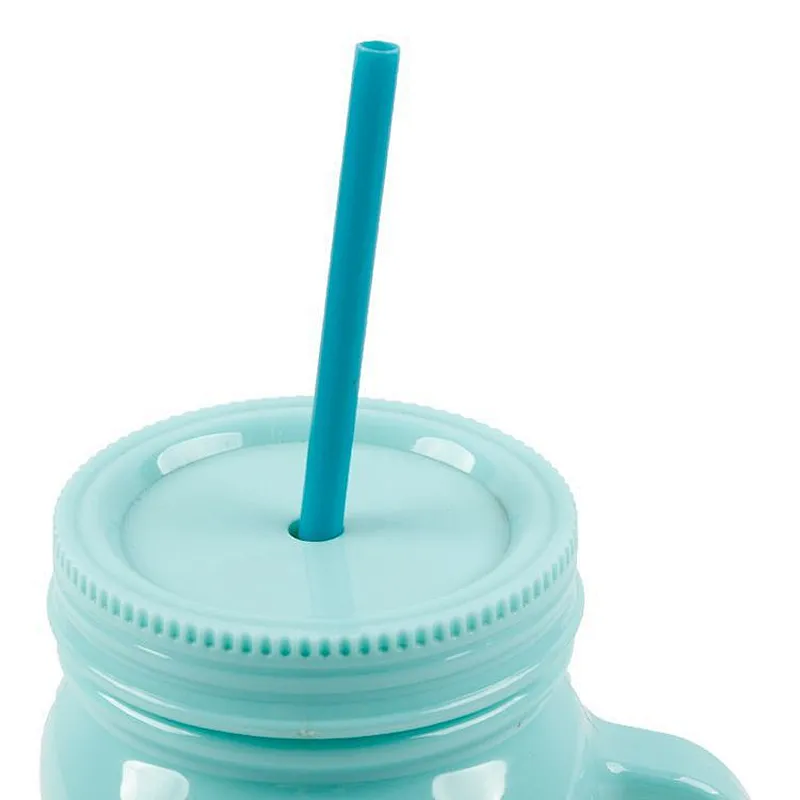 wholesale 500ml double wall   portable leak proof  plastic mason water bottle with handle