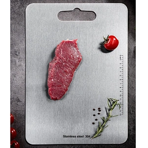 Hot sell customized large natural kitchen vegetable stainless steel cutting chopping board with custom color box