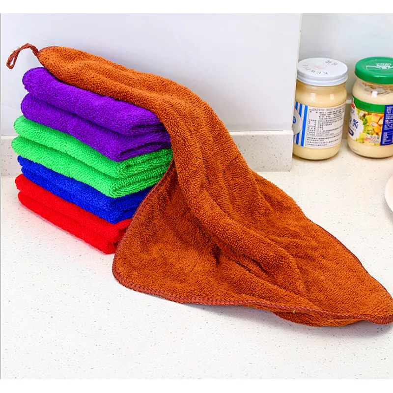 Unionsource Eco Double Faced Covel Fleece Reusable Kitchen Soft Cleaning Microfiber Dish Wash Cloths Velvet