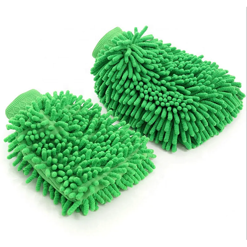 Union Source Custom Multi-functional Chenille Microfiber  Car Wash Cleaning Dusting Glove Washing