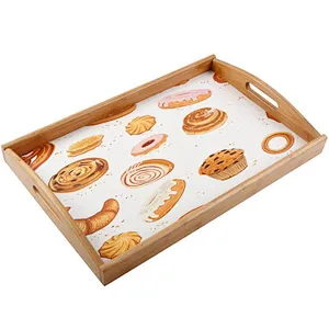 Kitchen and Dining Breakfast bamboo food serving tray