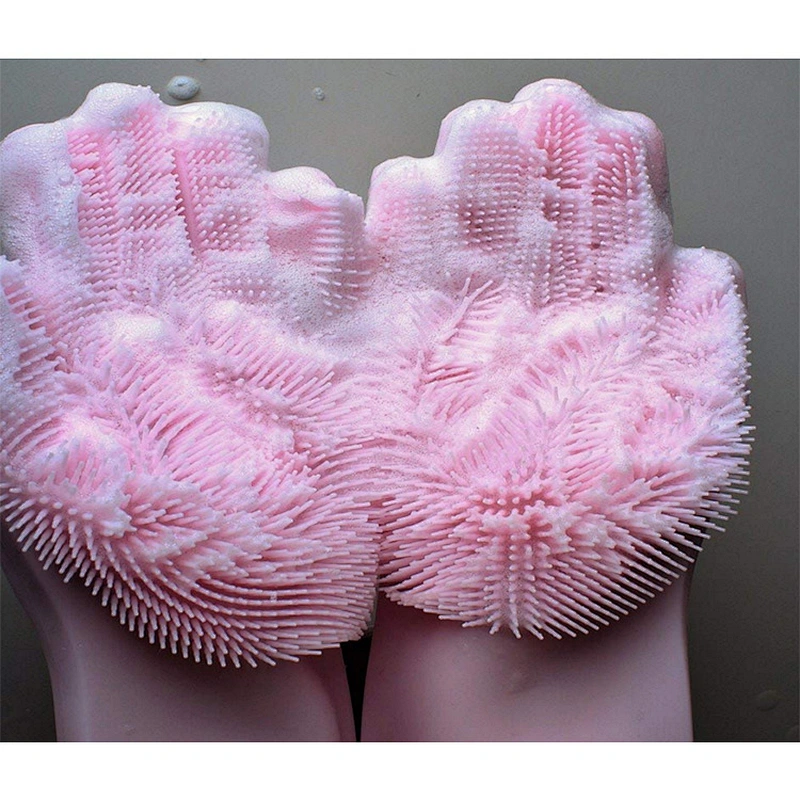 NEW design Reusable silicone cleaning brush scrubber gloves