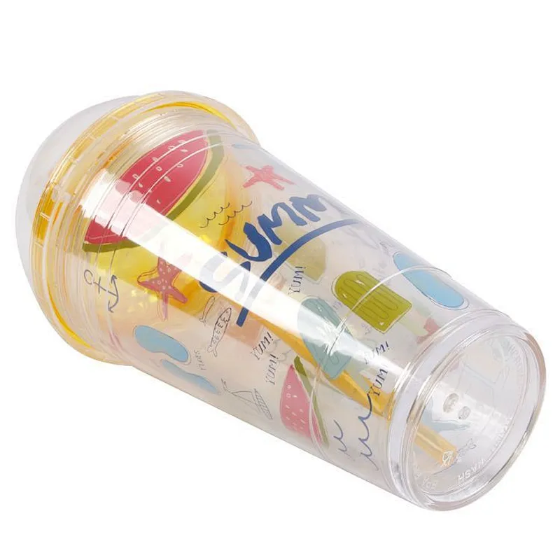 kids soft clear  cute plastic tumbler mini drinking water bottles with straw