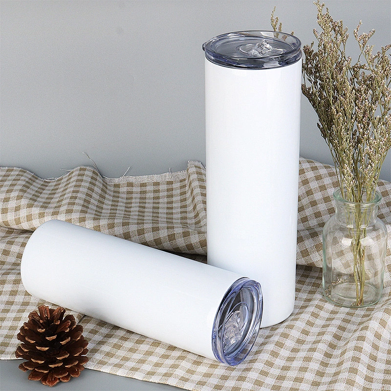21 New Product 16oz/480ml Double Wall Stainless Steel Coffee Bottle Sublimation Skinny Tumbler Cups With Straw And Lid
