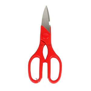 Red Plastic Stainless Steel Multifunctional Heavy Duty Versatile Clever Cutter Kitchen Scissors