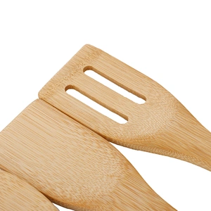 Natural kitchen set serving tools 5pcs set of bamboo cookware tools with multi-color handles